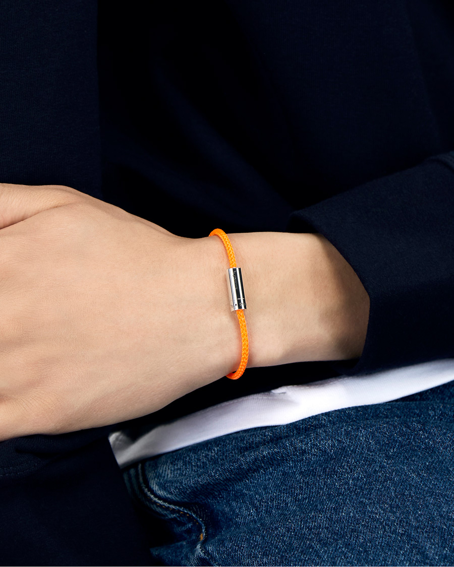 Men | LE GRAMME | LE GRAMME | Nato Cable Bracelet Orange/Sterling Silver 7g