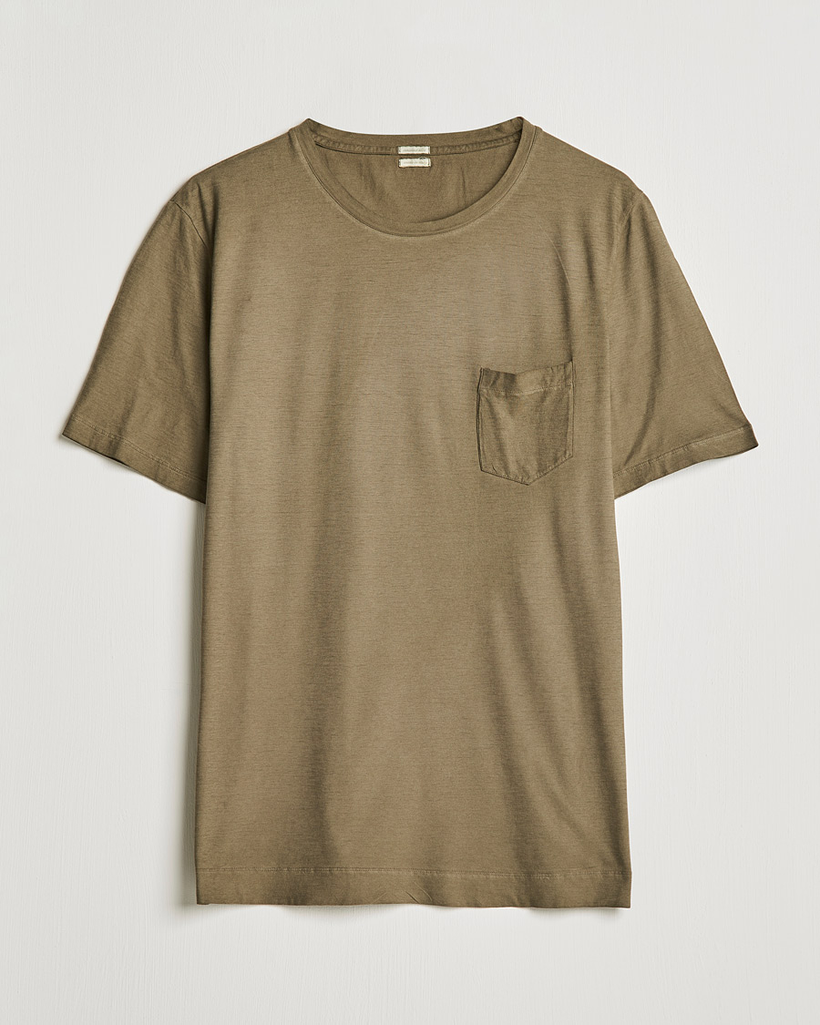 Heren | T-shirts | Massimo Alba | Panarea Watercolor T-Shirt Military
