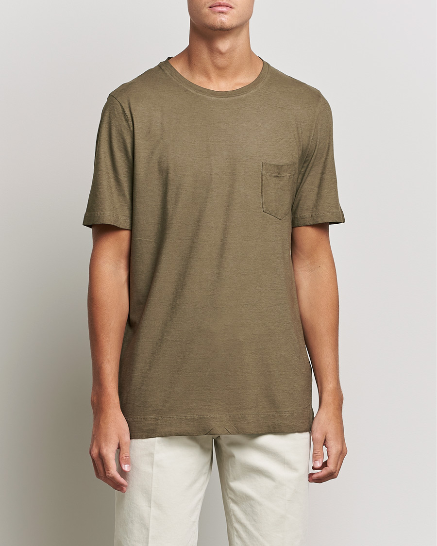 Heren | T-shirts | Massimo Alba | Panarea Watercolor T-Shirt Military