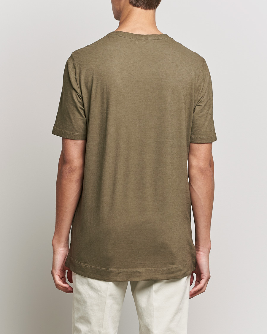 Heren | T-shirts | Massimo Alba | Panarea Watercolor T-Shirt Military