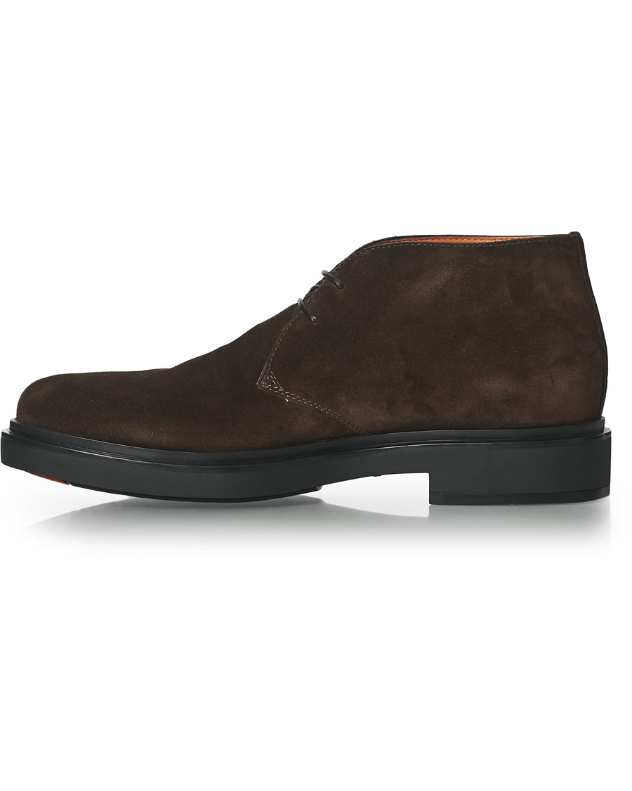 Heren | Santoni Wembley Desert Boot Dark Brown Suede | Santoni | Wembley Desert Boot Dark Brown Suede
