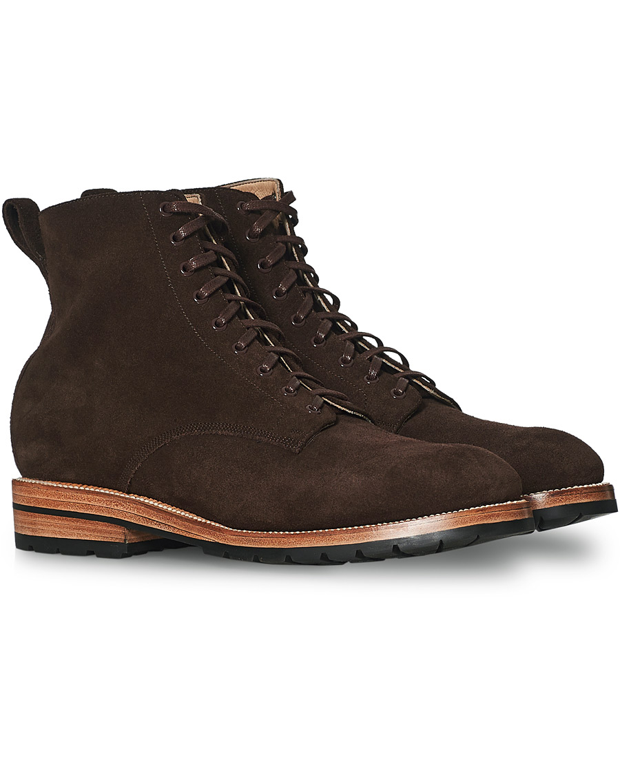 Heren | Yuketen Lace Up Boots Dark Brown Suede | Yuketen | Lace Up Boots Dark Brown Suede