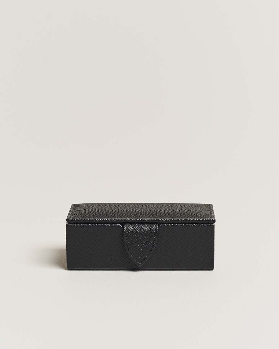 Heren | Afdelingen | Smythson | Panama Mini Cufflink Box Black