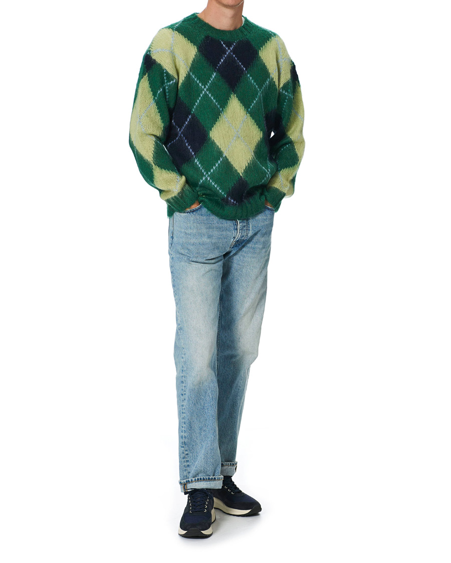 Heren | Truien | KENZO | Brushed Argyle Sweater Green