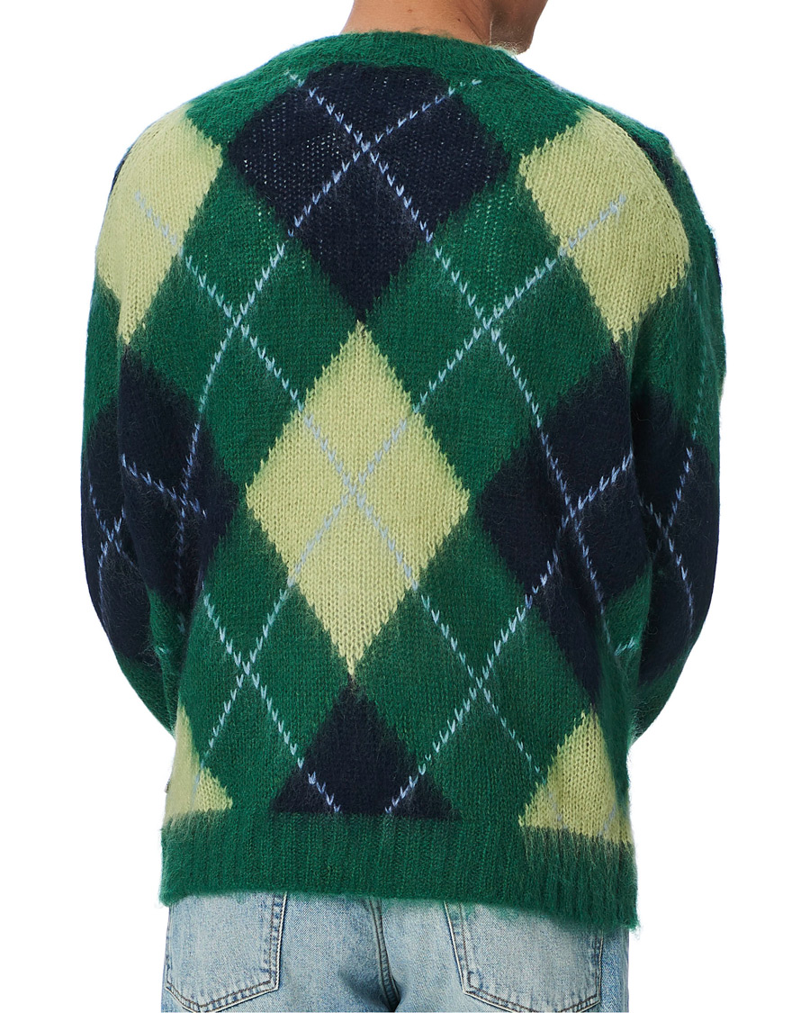 Heren | Truien | KENZO | Brushed Argyle Sweater Green