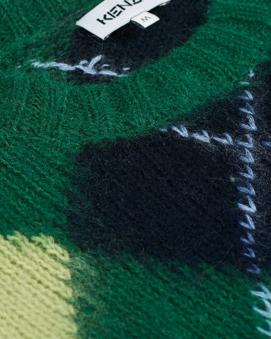 Heren | Truien | KENZO | Brushed Argyle Sweater Green