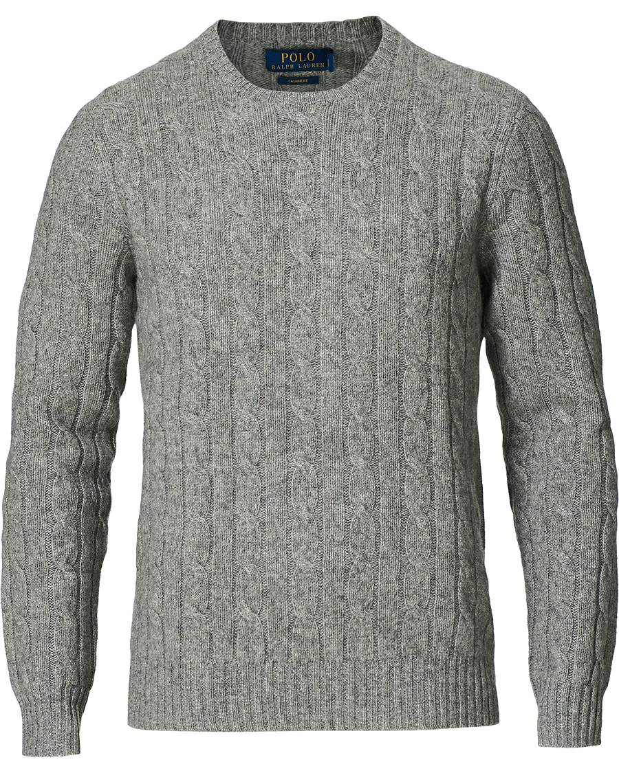 Heren | Truien | Polo Ralph Lauren | Cashmere Cable Crew Neck Sweater Fawn Grey Heather