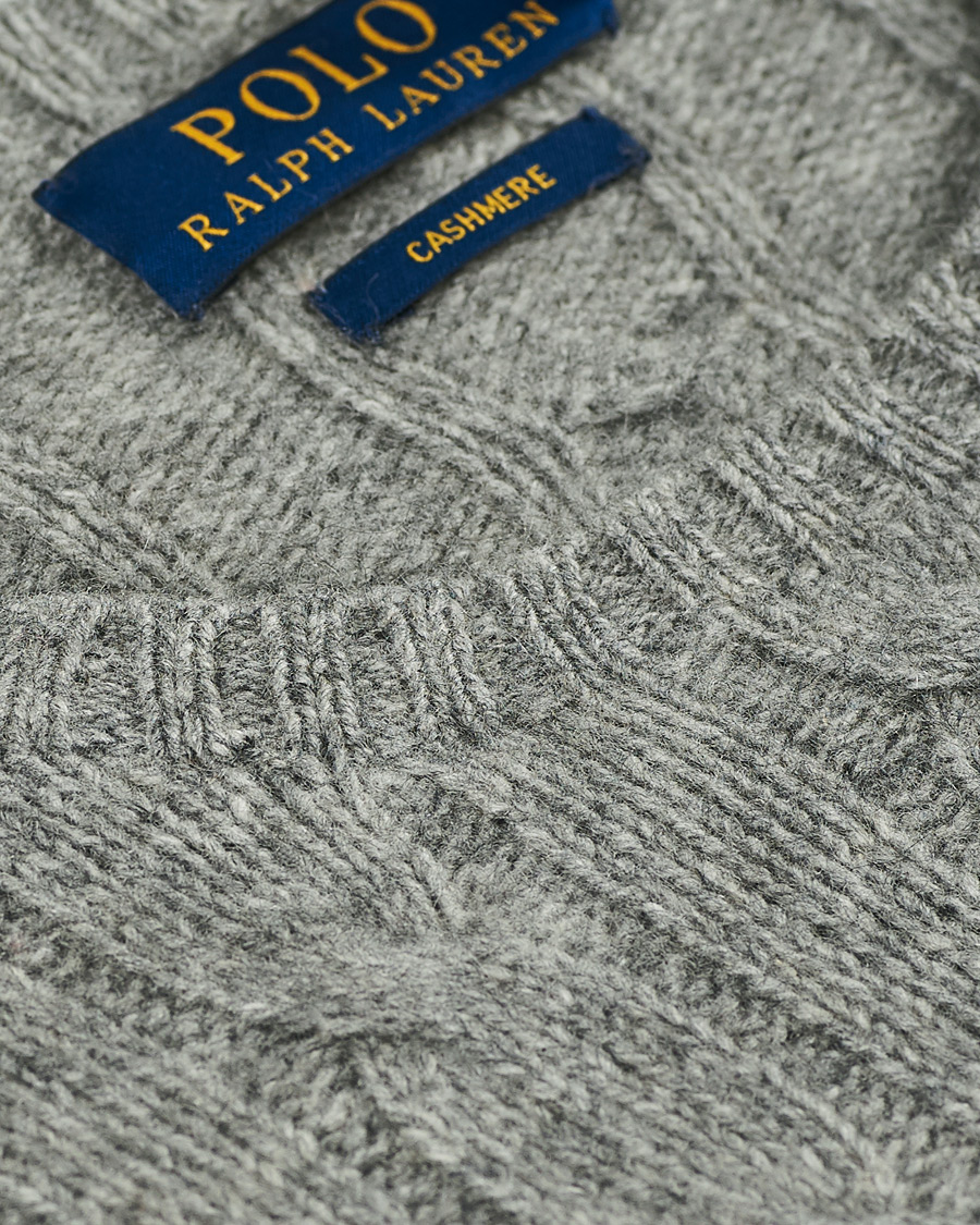 Heren | Truien | Polo Ralph Lauren | Cashmere Cable Crew Neck Sweater Fawn Grey Heather