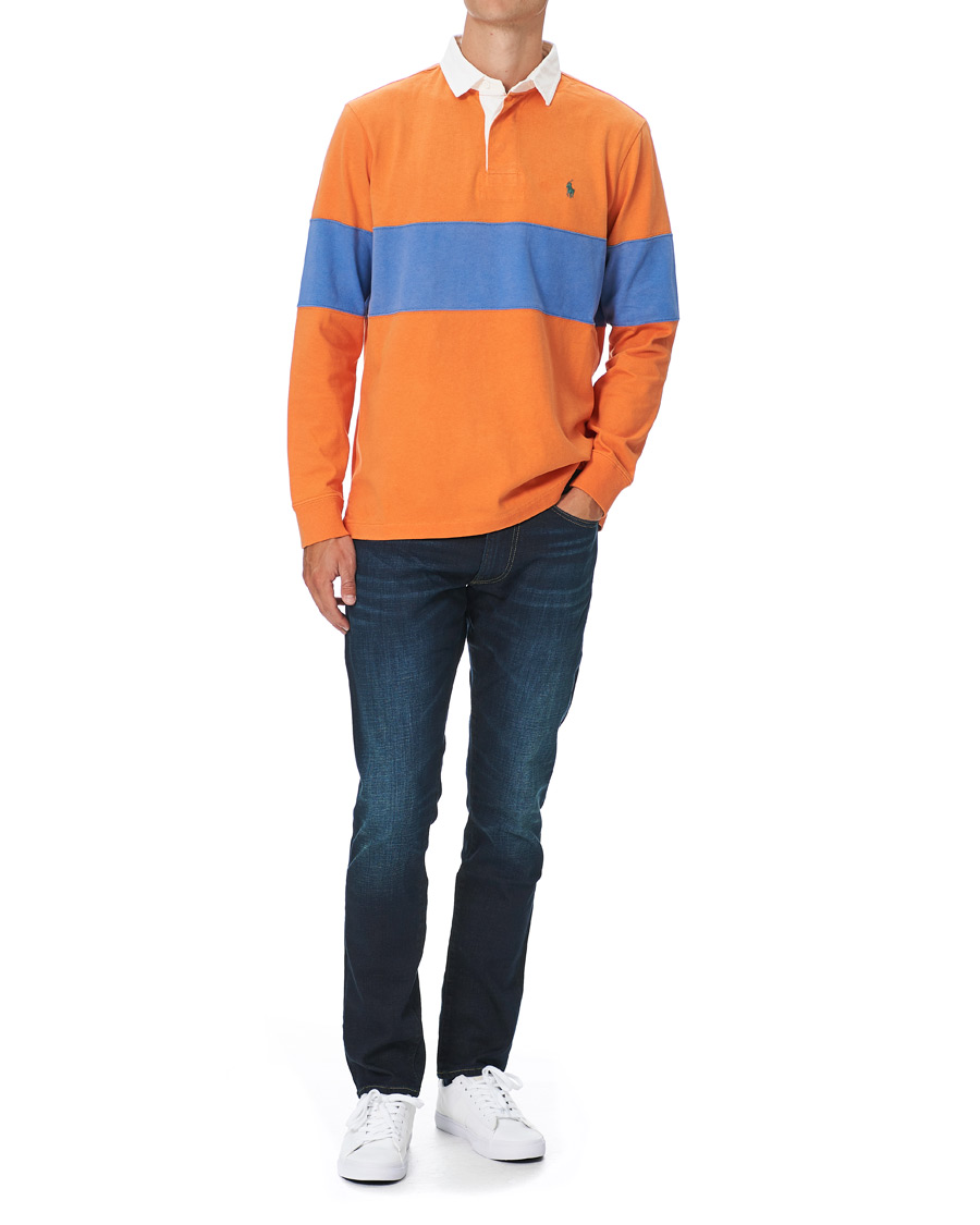 Heren | T-shirts | Polo Ralph Lauren | Block Stripe Rugby Kona Orange/Deep Blue