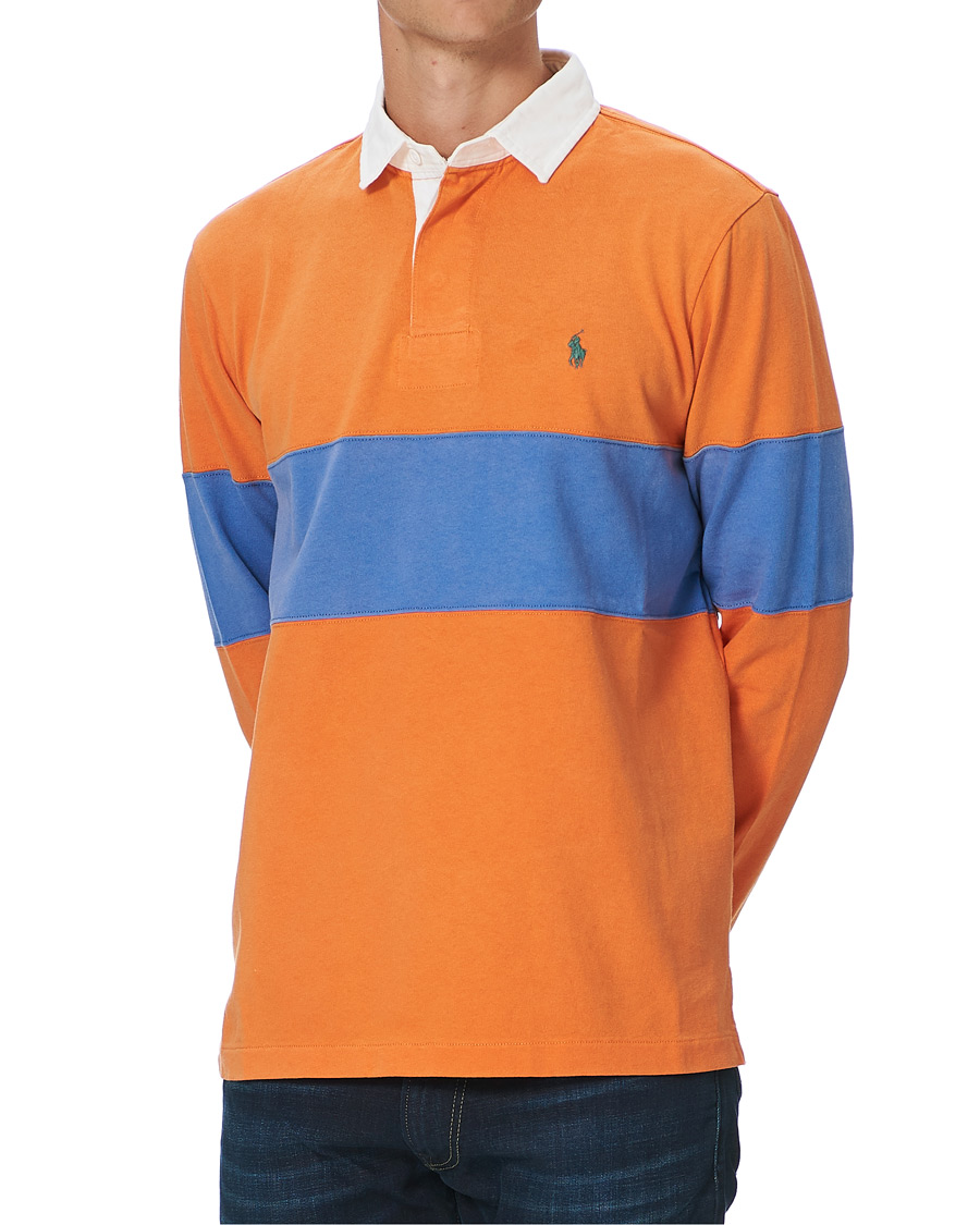 Heren | T-shirts | Polo Ralph Lauren | Block Stripe Rugby Kona Orange/Deep Blue