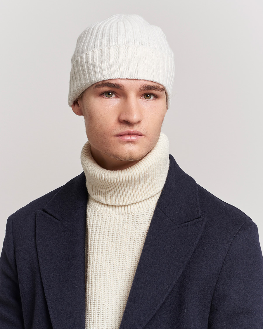 Heren |  | Amanda Christensen | Rib Knitted Cashmere Cap Cream