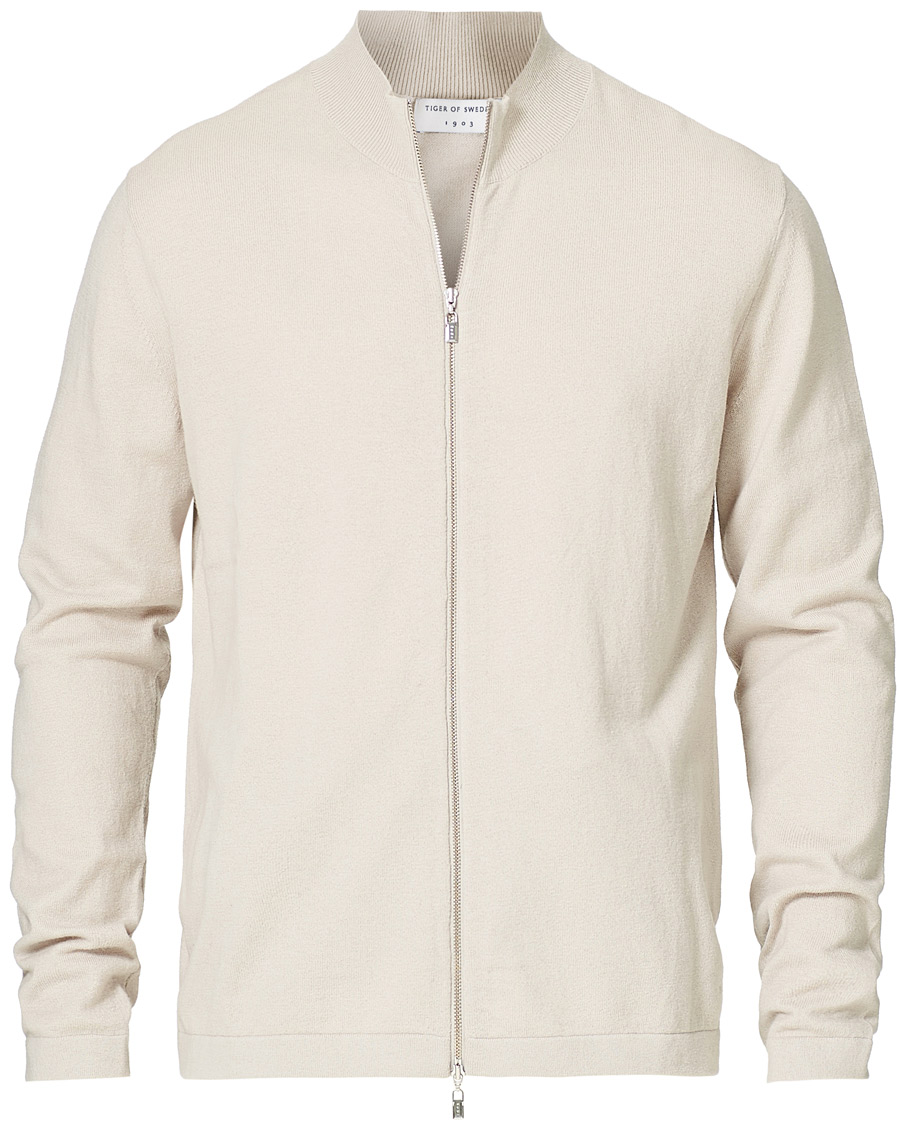 Heren | Truien | Tiger of Sweden | Kylen Cotton/Merino Zip Moonbeam
