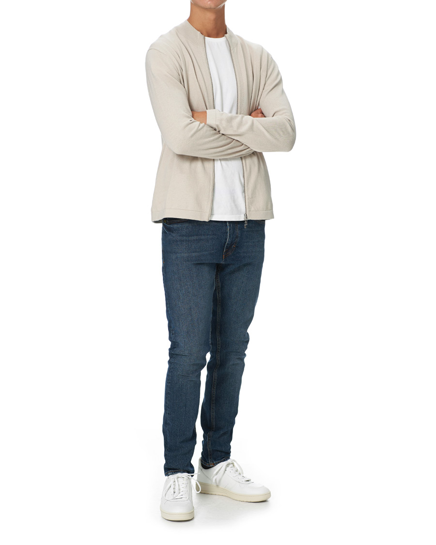 Heren | Truien | Tiger of Sweden | Kylen Cotton/Merino Zip Moonbeam