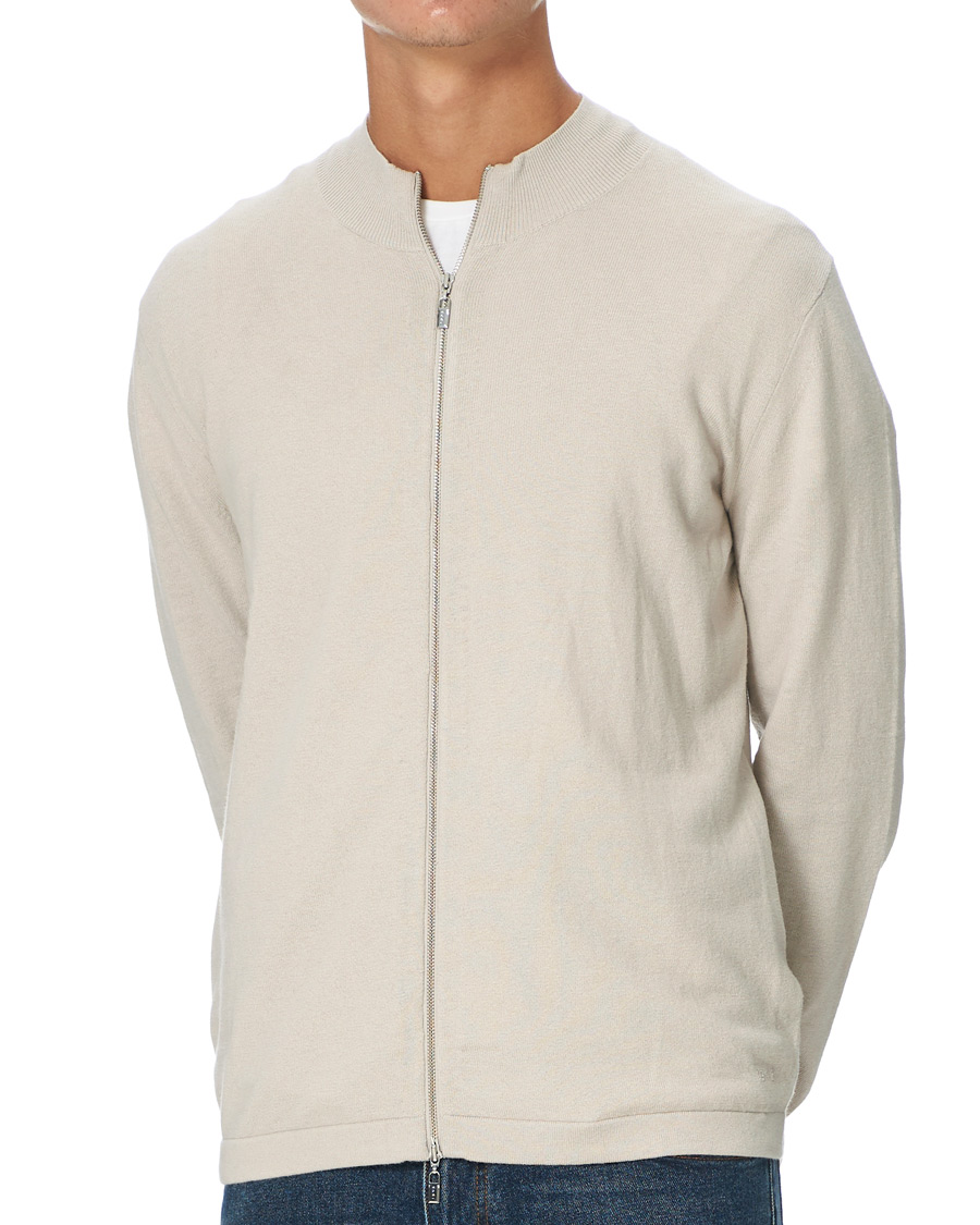 Heren | Truien | Tiger of Sweden | Kylen Cotton/Merino Zip Moonbeam