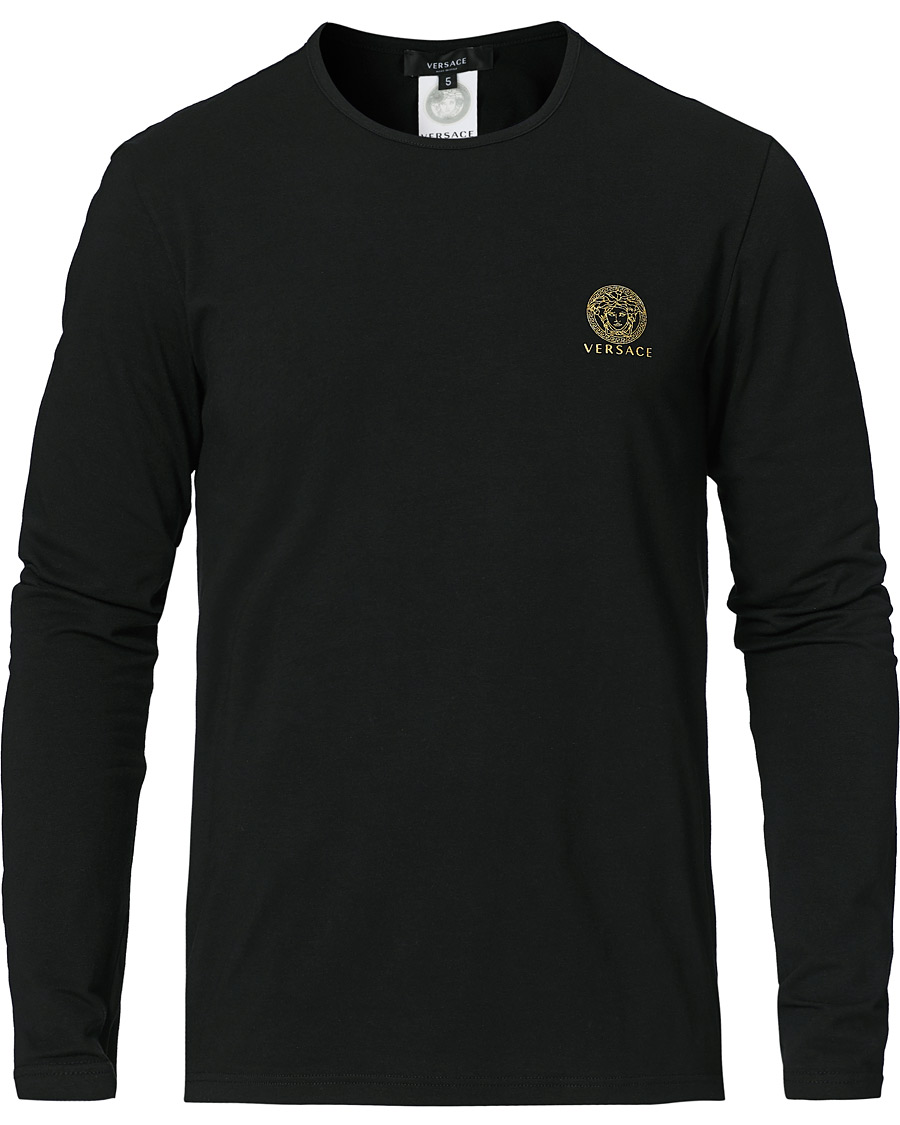 Heren | T-shirts | Versace | Medusa Long Sleeve Tee Black