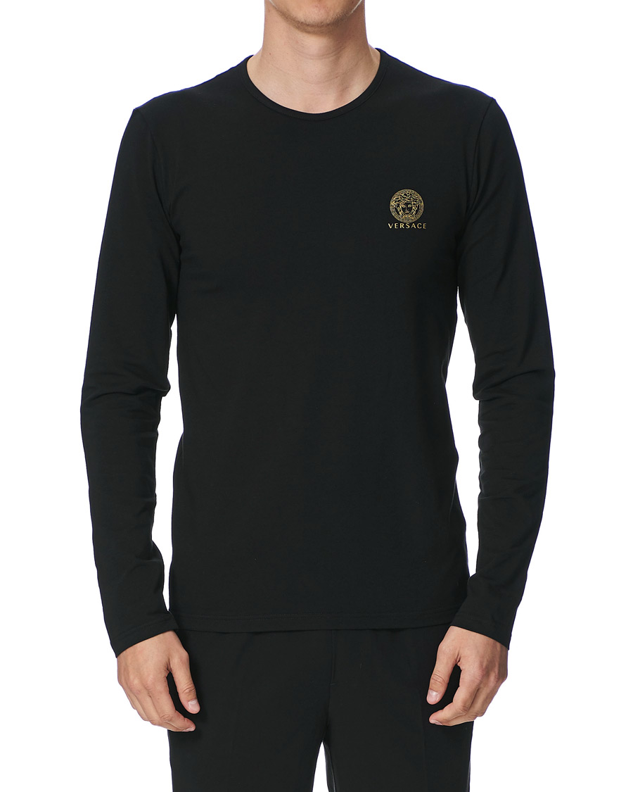 Heren | T-shirts | Versace | Medusa Long Sleeve Tee Black