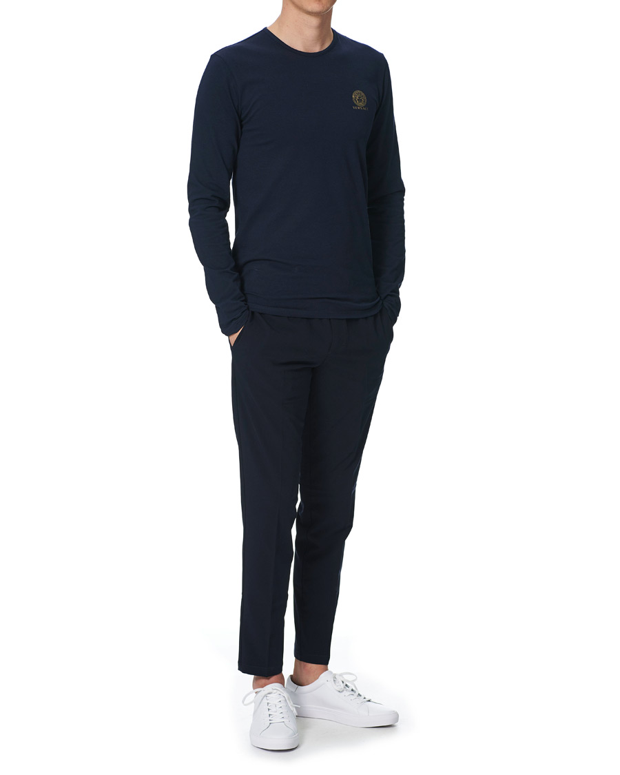 Heren | T-shirts | Versace | Medusa Long Sleeve Tee Navy