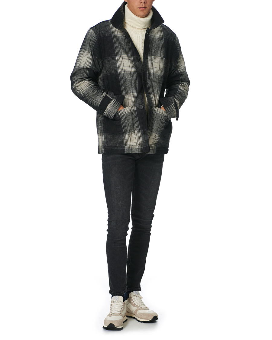 Heren | Jassen | Nudie Jeans | Mangan Shadow Check Lumber Jacket Black/Grey