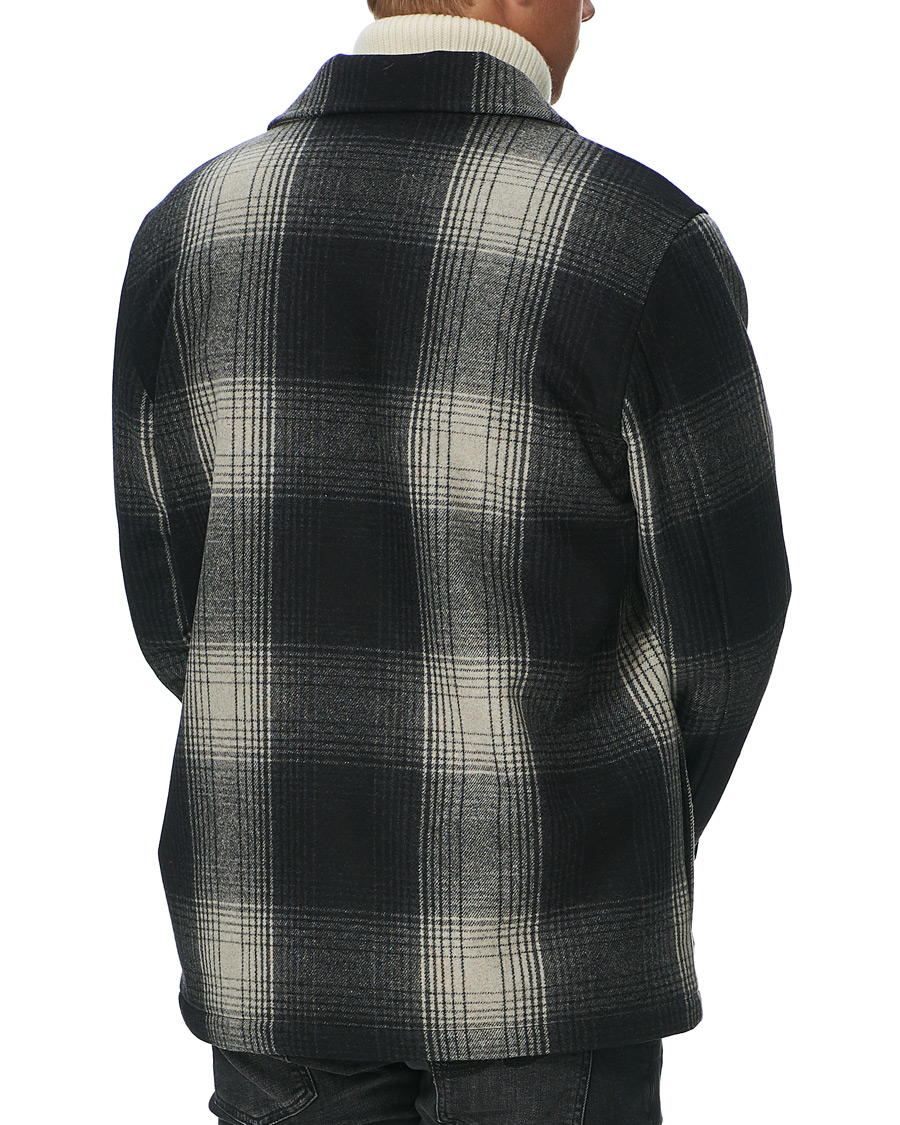 Heren | Jassen | Nudie Jeans | Mangan Shadow Check Lumber Jacket Black/Grey