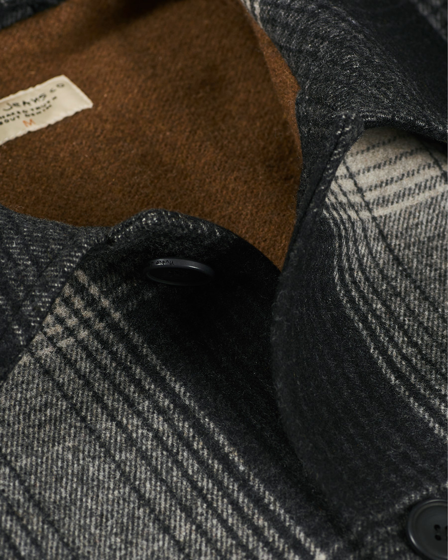 Heren | Jassen | Nudie Jeans | Mangan Shadow Check Lumber Jacket Black/Grey