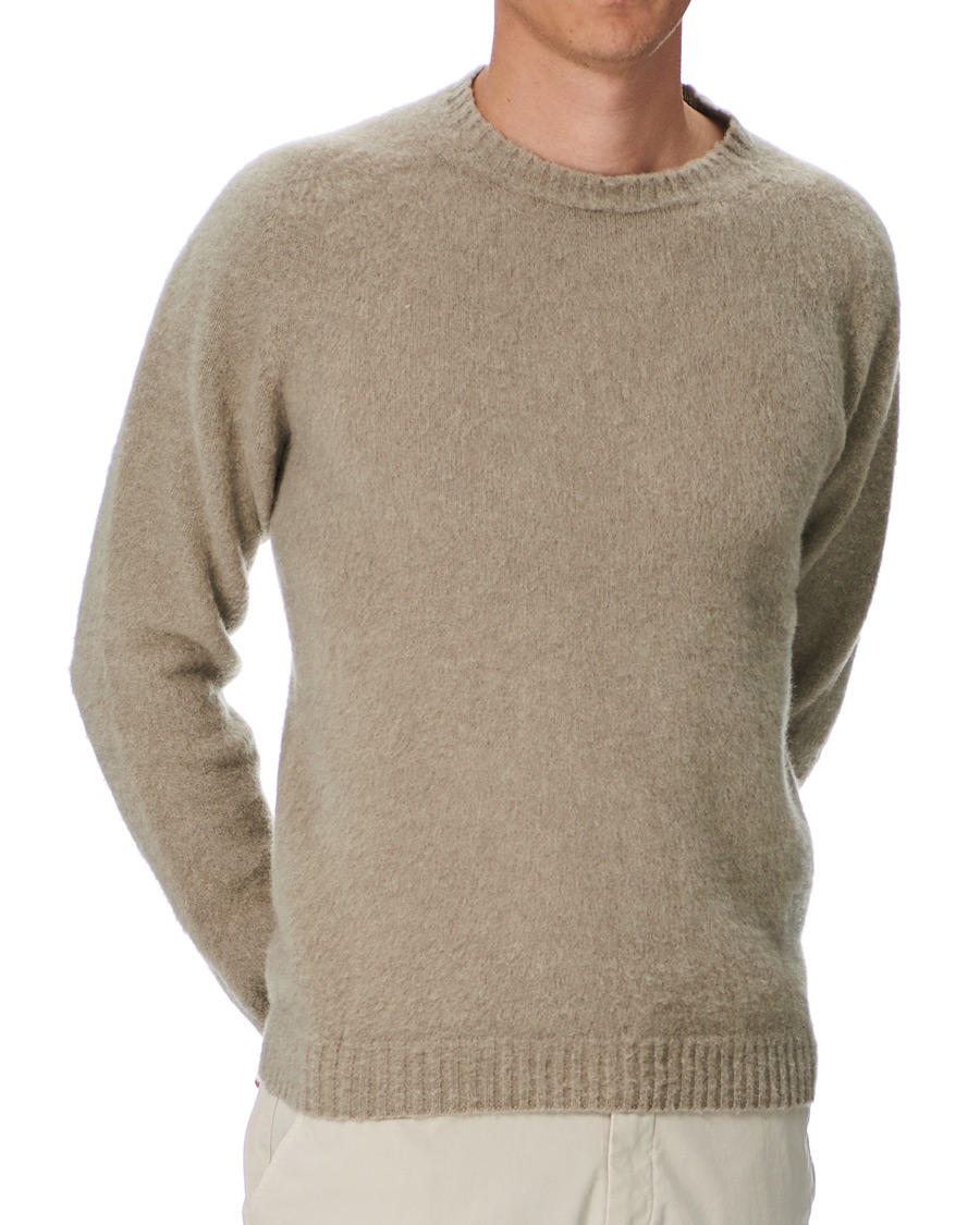 Heren | Truien | Boglioli | Brushed Wool/Cashmere Sweater Beige