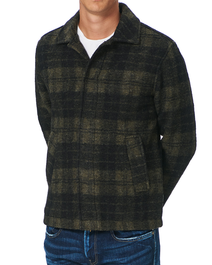Heren | Jassen | Peak Performance | Checked Wool Shirt Olive