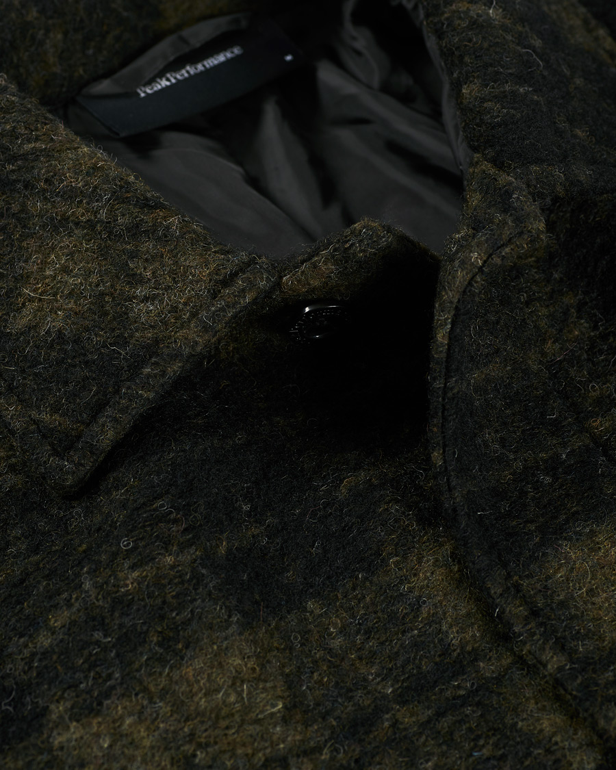 Heren | Jassen | Peak Performance | Checked Wool Shirt Olive