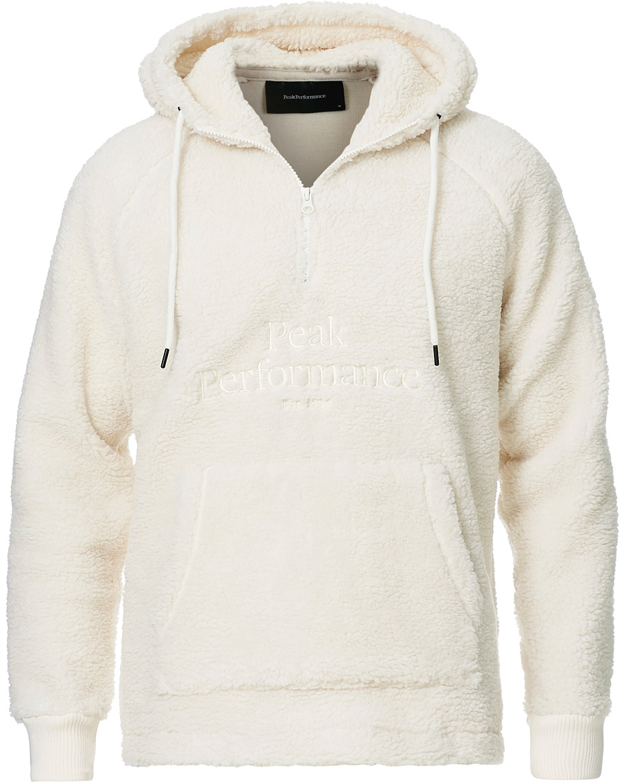 Heren | Truien | Peak Performance | Original Pile Zip Hood Off white