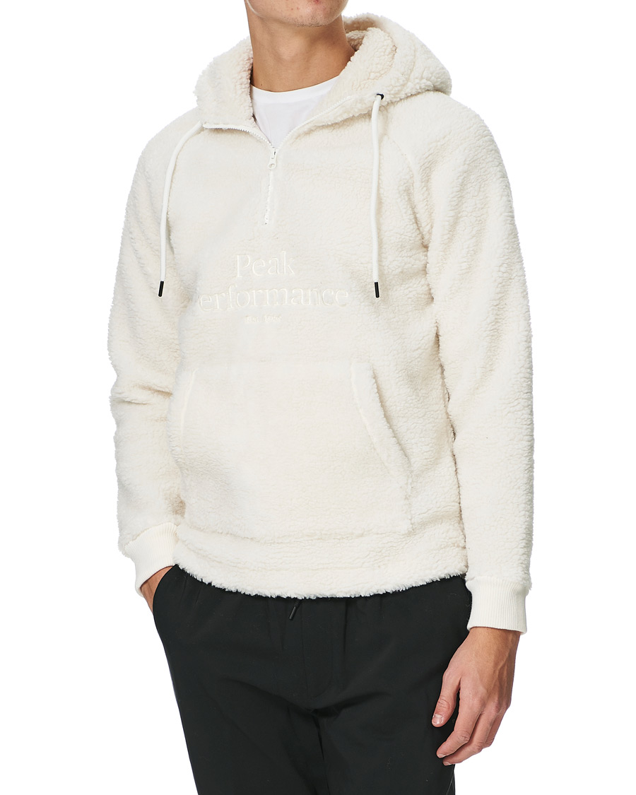 Heren | Truien | Peak Performance | Original Pile Zip Hood Off white
