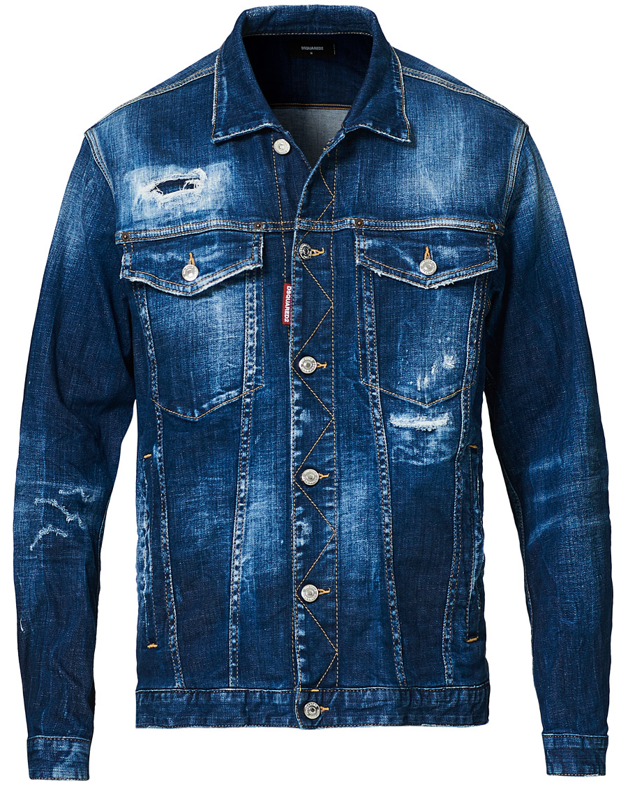 Heren | Jassen | Dsquared2 | Ripped Denim Jacket Indigo