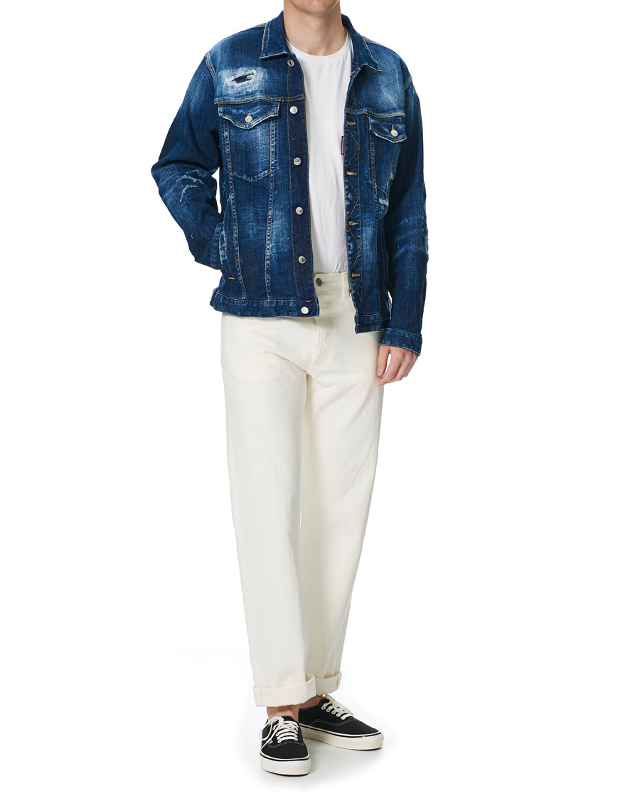 Heren | Jassen | Dsquared2 | Ripped Denim Jacket Indigo