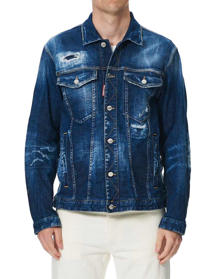 Heren | Jassen | Dsquared2 | Ripped Denim Jacket Indigo