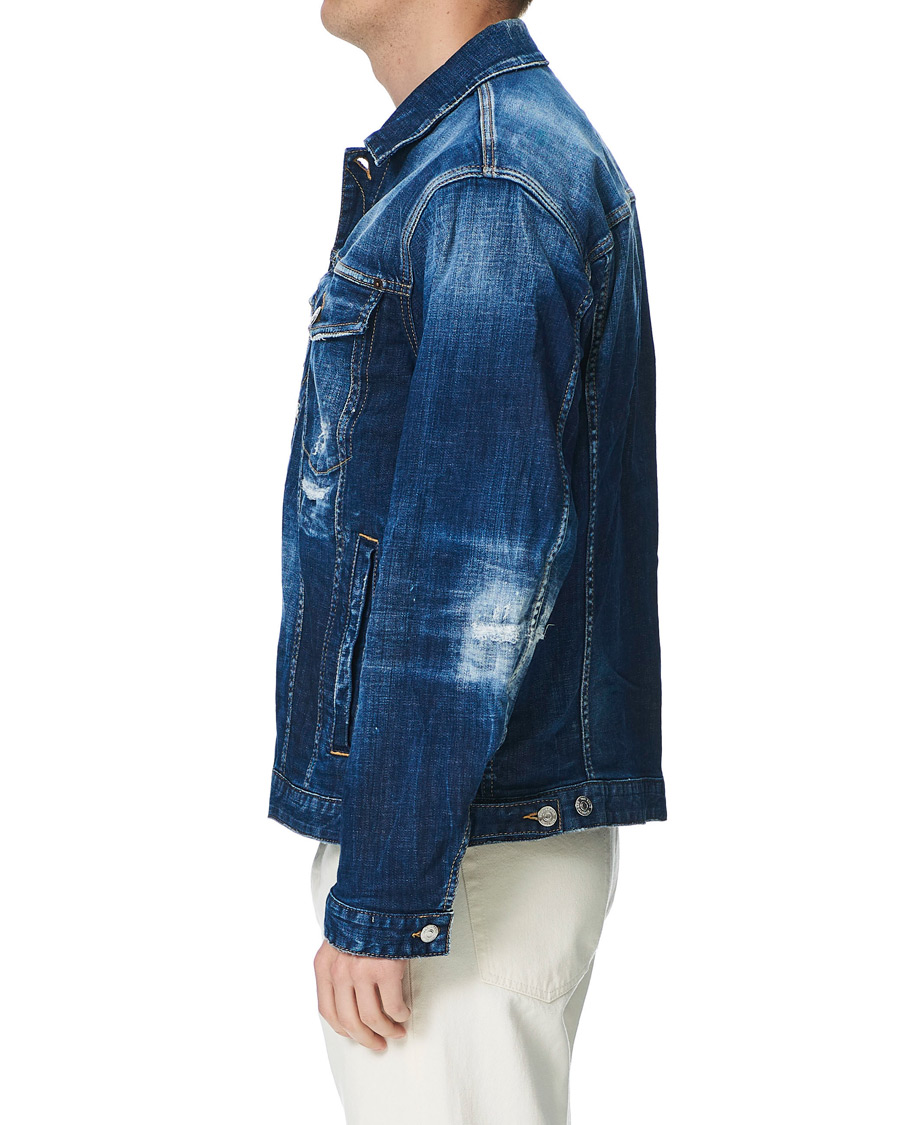 Heren | Jassen | Dsquared2 | Ripped Denim Jacket Indigo