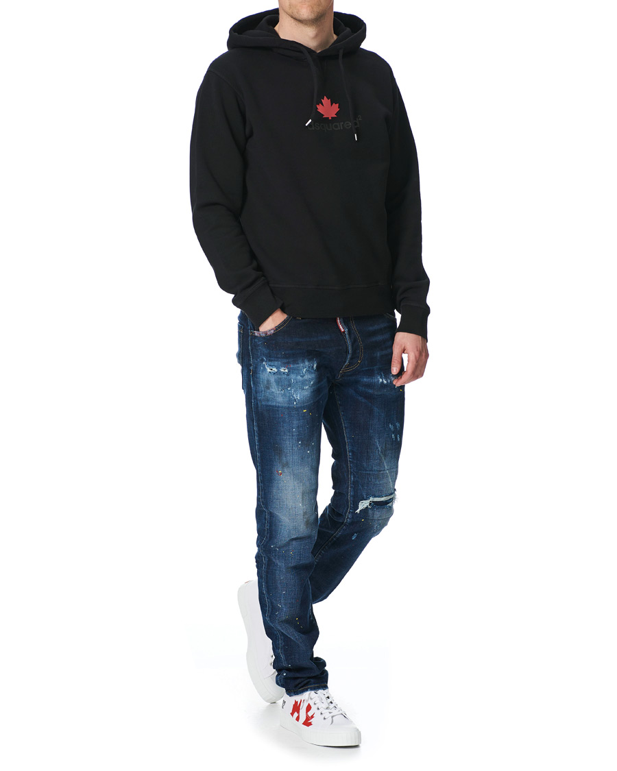 Heren | Truien | Dsquared2 | Mini D2 Leaf Hoodie Black