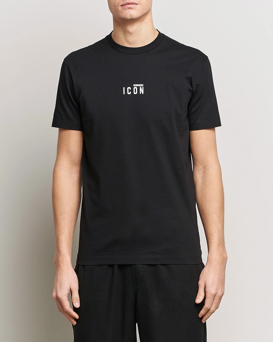 Heren | Zwarte T-shirts | Dsquared2 | Icon Small Logo Crew Neck T-Shirt Black