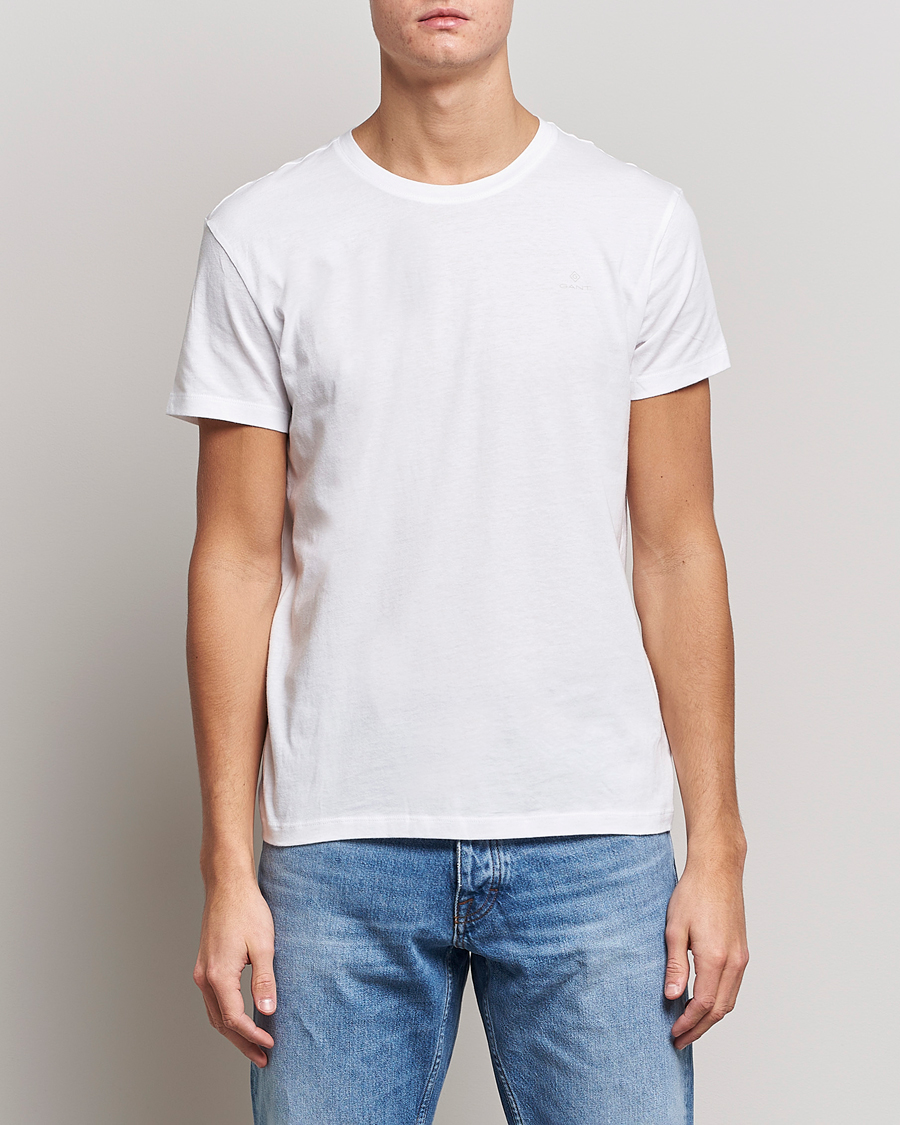 Heren | T-shirts | GANT | 2-Pack Crew Neck T-Shirt Navy/White