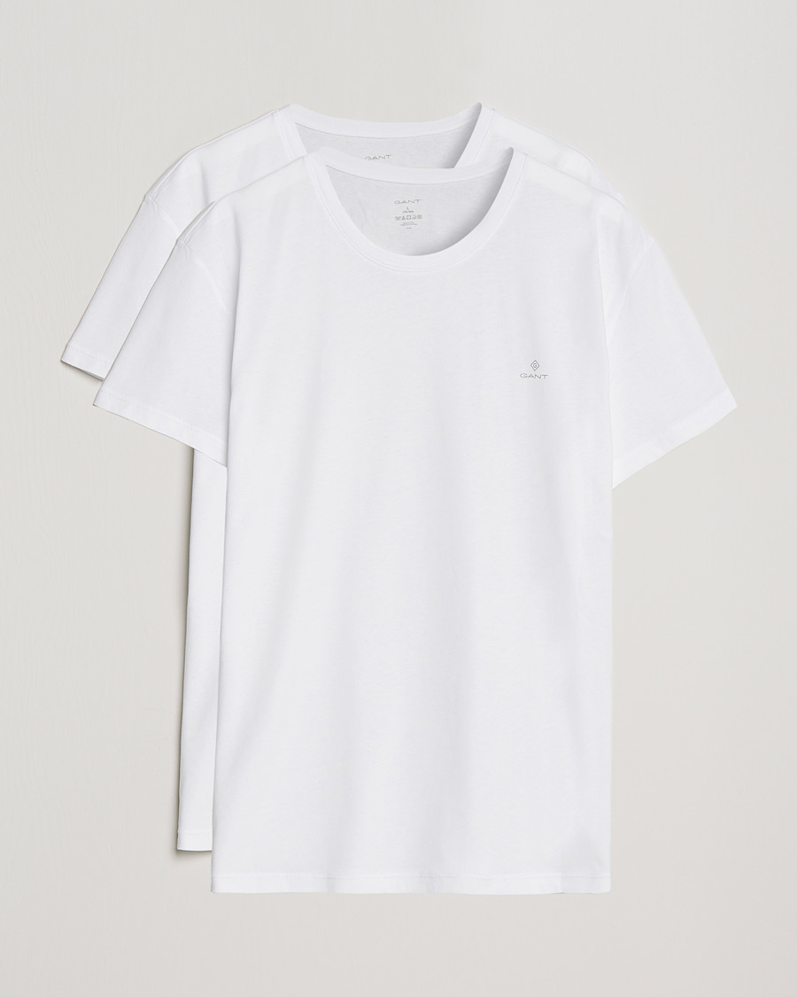 Heren | T-shirts | GANT | 2-Pack Crew Neck T-Shirt White
