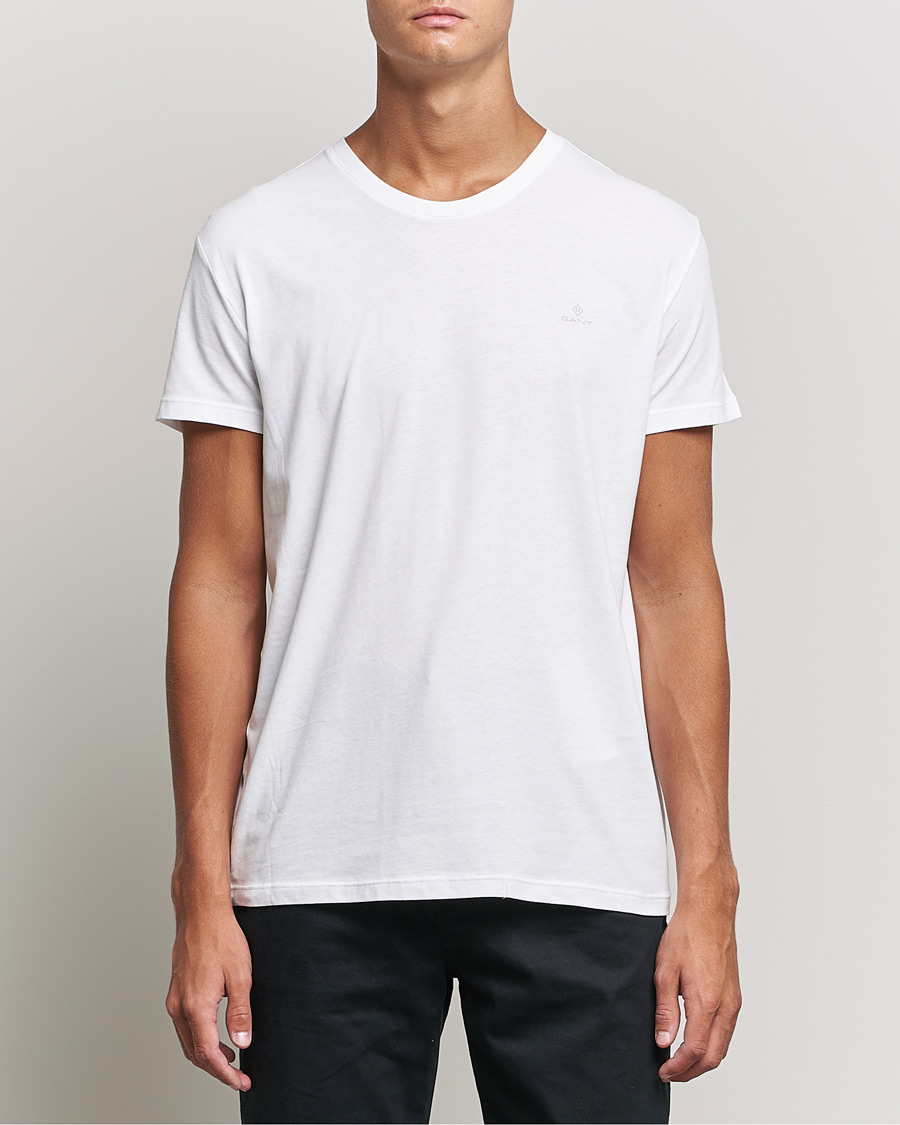 Heren | T-shirts | GANT | 2-Pack Crew Neck T-Shirt White