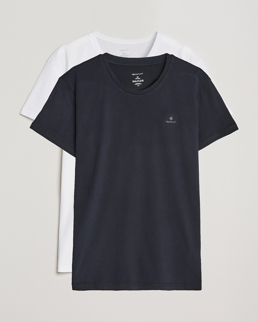 Heren | T-shirts | GANT | 2-Pack Crew Neck T-Shirt Black/White