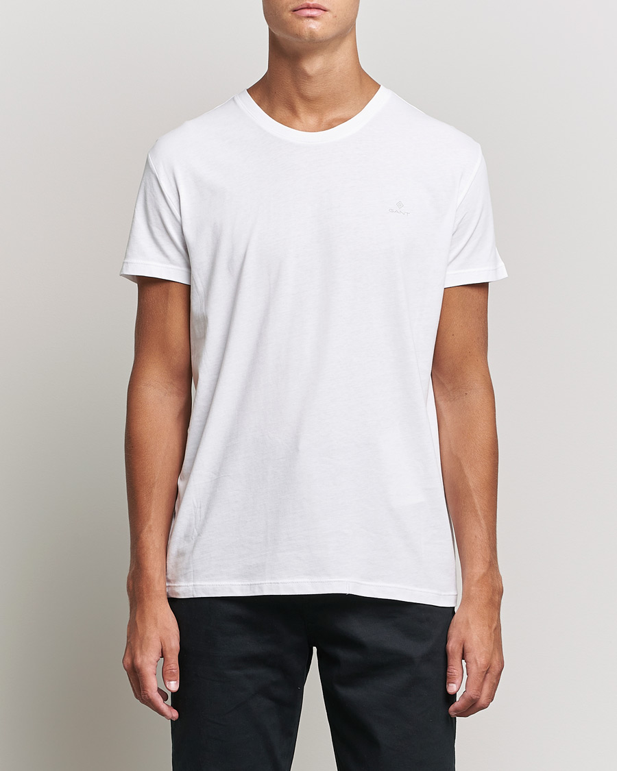 Heren | T-shirts | GANT | 2-Pack Crew Neck T-Shirt Black/White