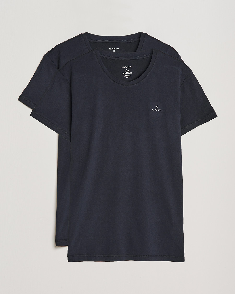 Heren | T-shirts | GANT | 2-Pack Crew Neck T-Shirt Black