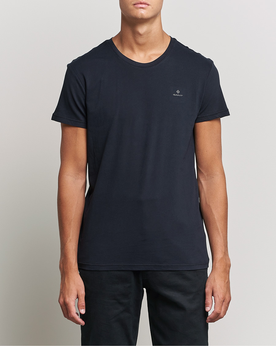 Heren | T-shirts | GANT | 2-Pack Crew Neck T-Shirt Black