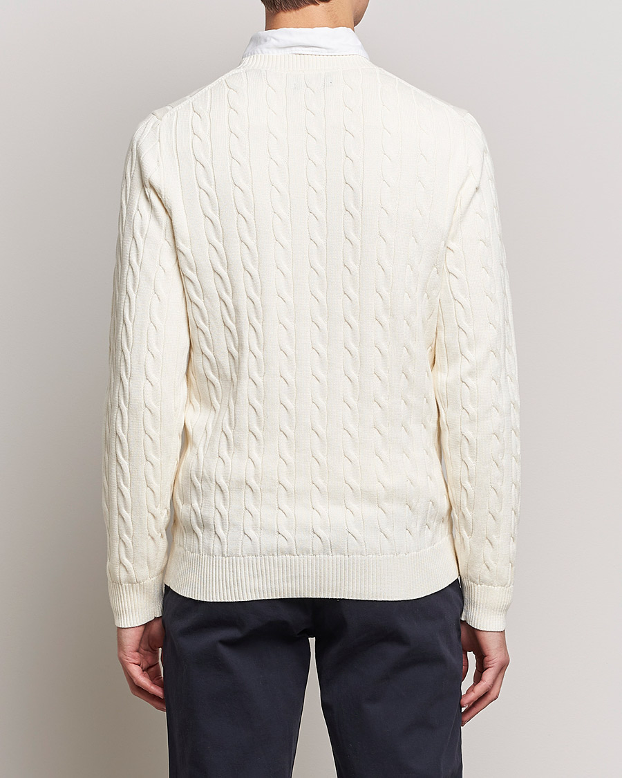 Heren | Truien | GANT | Cotton Cable Crew Neck Pullover Cream