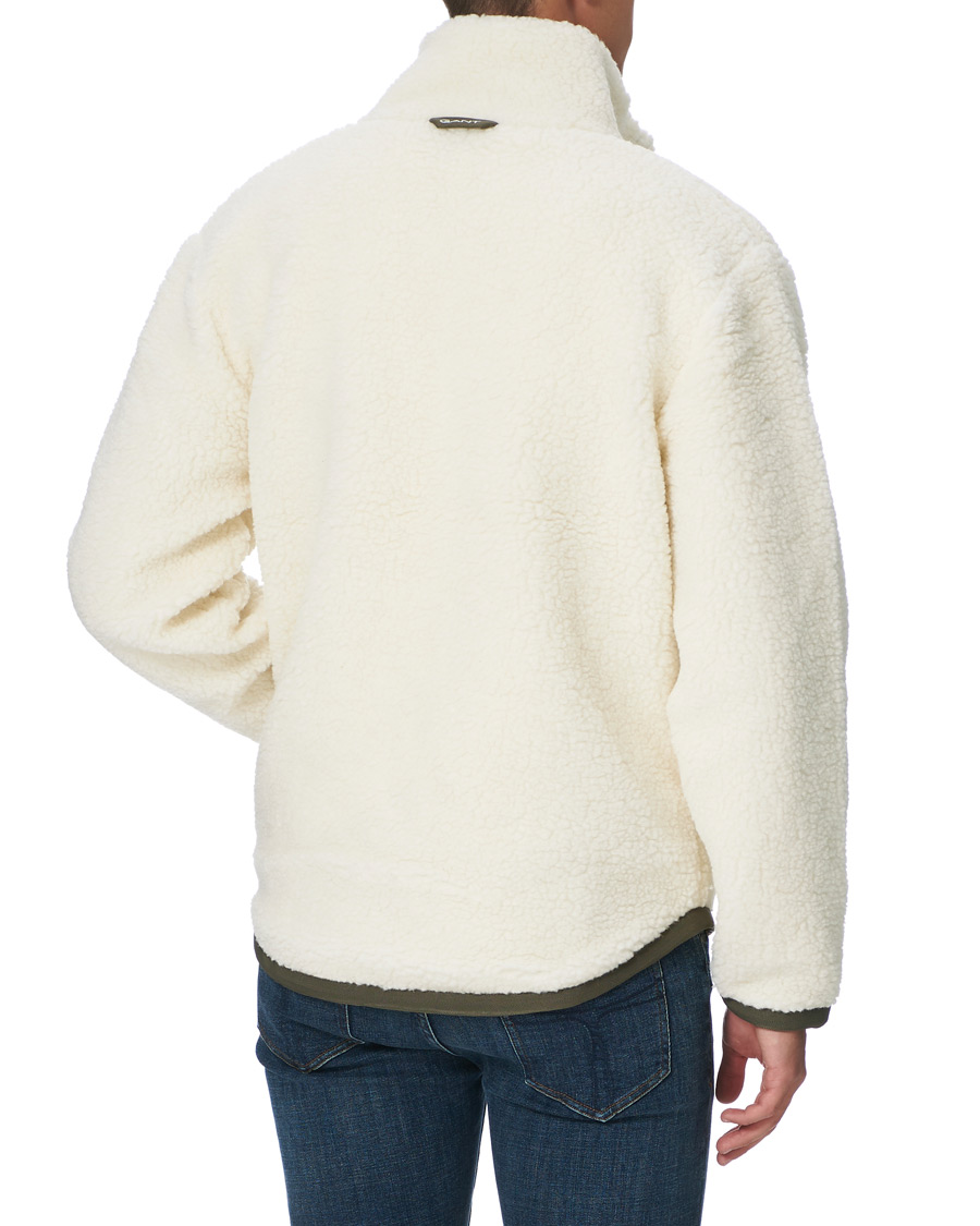 Heren | Truien | GANT | Fleece Full Zip Jacket Cream