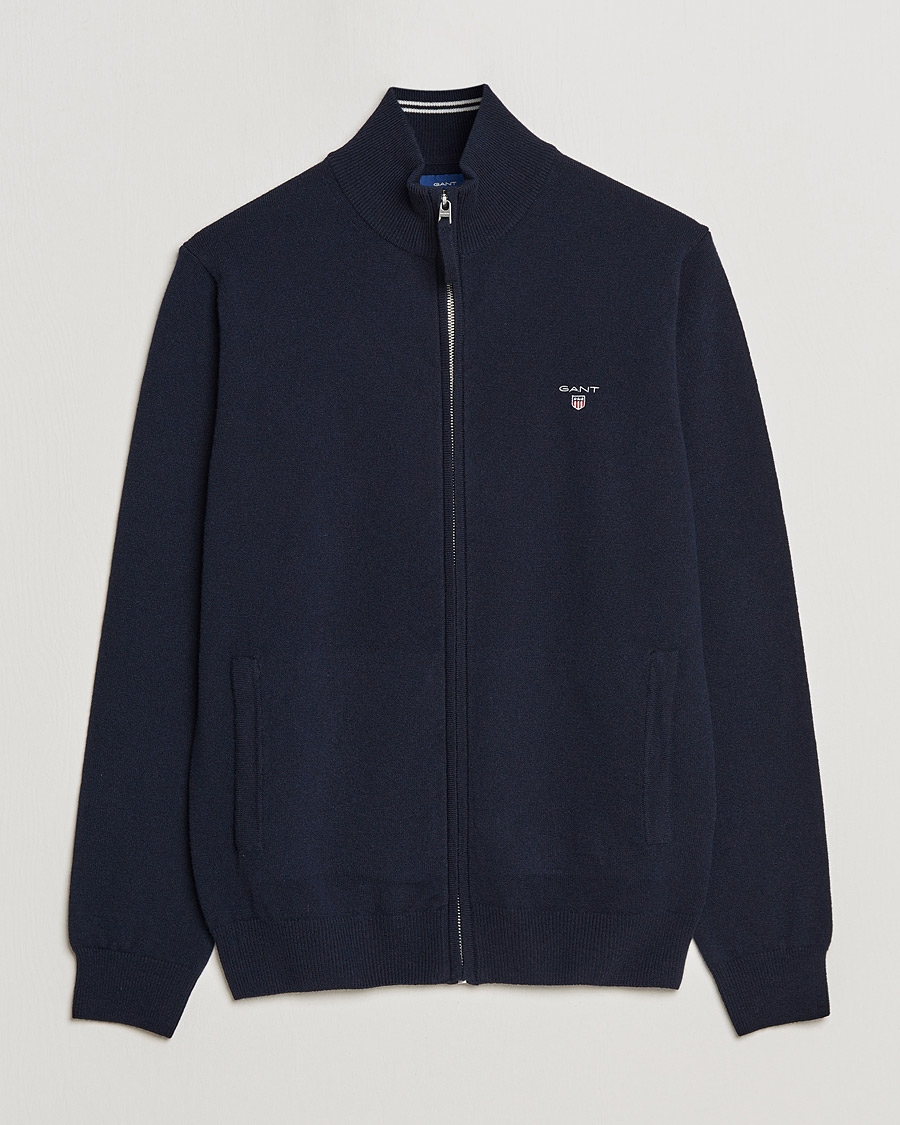 Heren | Truien | GANT | Lambswool Full Zip Marine