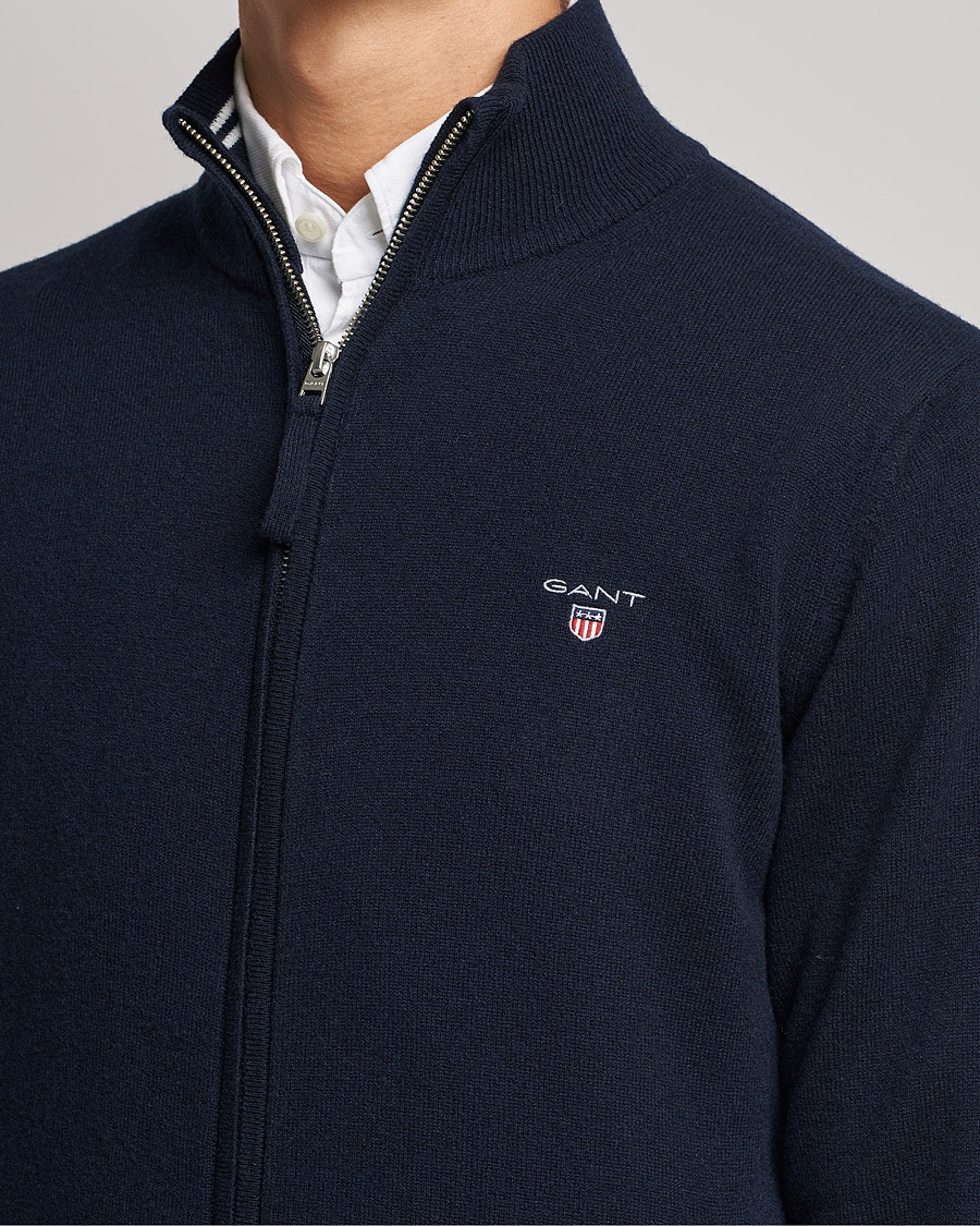 Heren | Truien | GANT | Lambswool Full Zip Marine