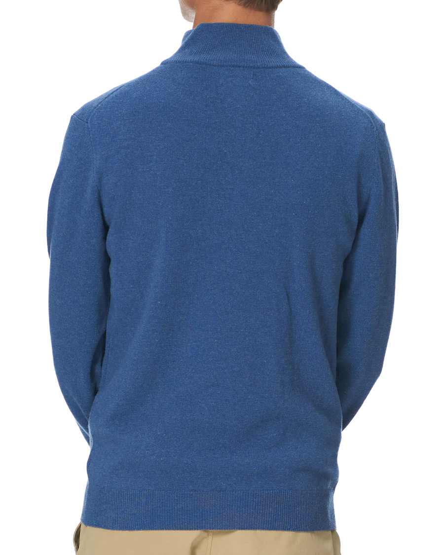 Heren | Truien | GANT | Lambswool Half Zip Sweater Stone Blue Melange