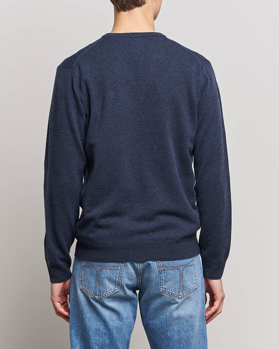 Heren | Truien | GANT | Lambswool V-Neck Pullover Dark Navy Melange