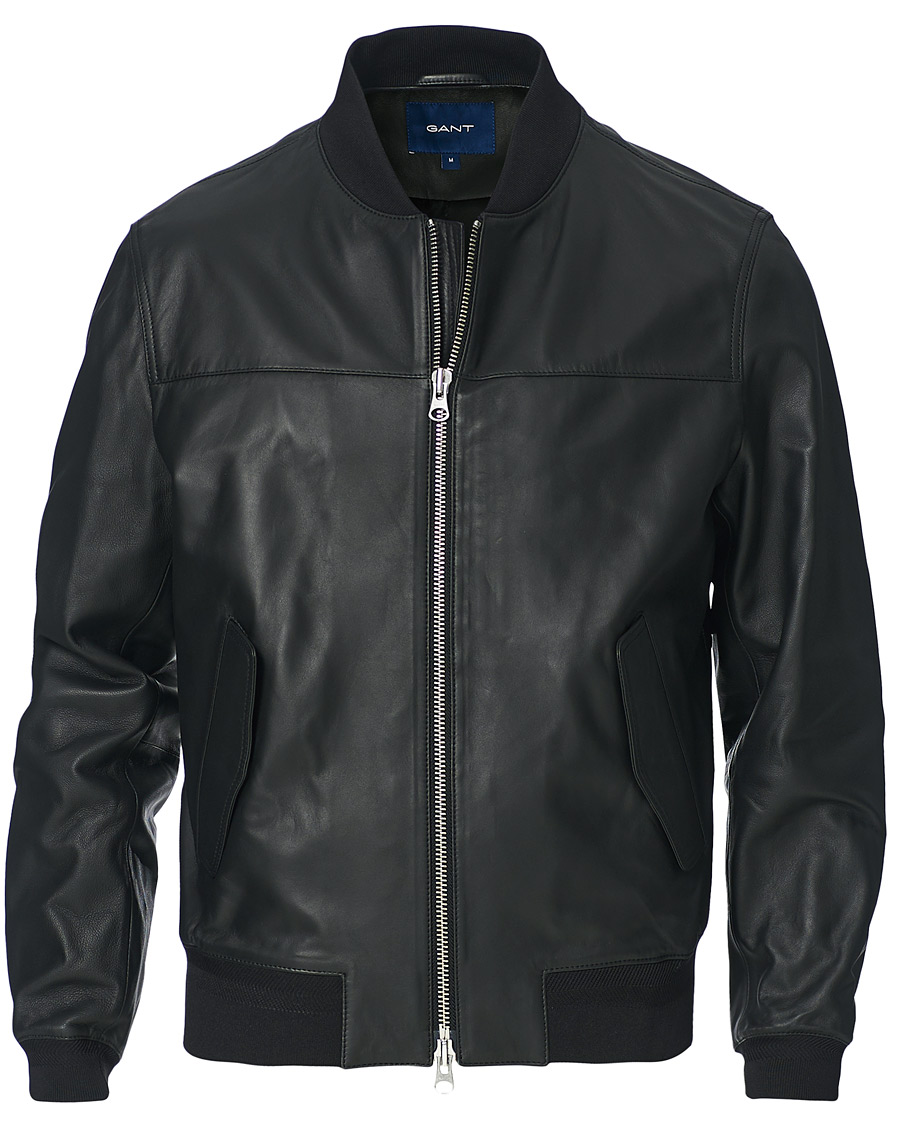 Heren | Jassen | GANT | Light Leather Jacket Black