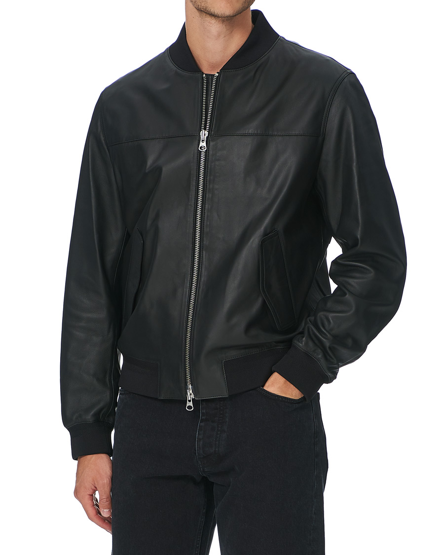 Heren | Jassen | GANT | Light Leather Jacket Black